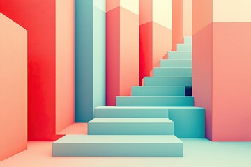 Obraz premium Colorful stairway and walls 
