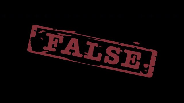 'False' Rubber Stamp Seal animation with transparent background alpha overlay layer [4K] 