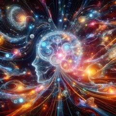 Striking visual representation of a human brain lit up with neural networks and connections