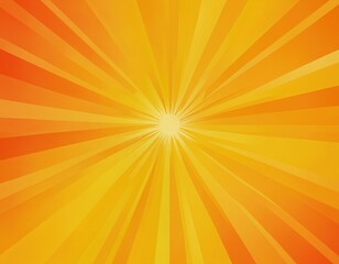A vibrant sunburst pattern, composed of horizontal and vertical lines, radiates from the center, with a bright white center and a warm orange and yellow gradient