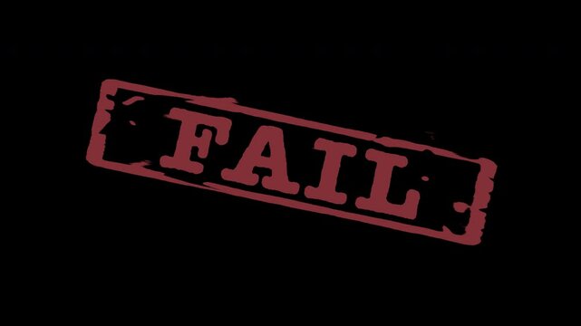 Rubber Stamp "Fail" drop and fade with alpha transparency [4K]