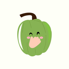 popular kawaii emoticon pumpkin design cartoon. Funny cute pumpkin seasonal vegetable cartoon character with different emotion and expression