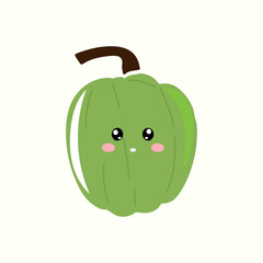 popular kawaii emoticon pumpkin design cartoon. Funny cute pumpkin seasonal vegetable cartoon character with different emotion and expression
