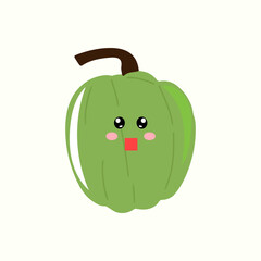 popular kawaii emoticon pumpkin design cartoon. Funny cute pumpkin seasonal vegetable cartoon character with different emotion and expression