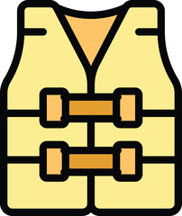 This icon of a yellow life jacket is perfect for representing safety in water sports and activities