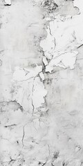 Obraz premium Close-up of a weathered white wall with cracks and peeling paint, perfect for backgrounds or design elements.