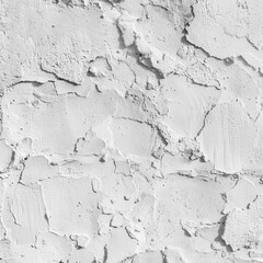 Obraz premium Detailed image of a white plaster wall with cracks and peeling texture, perfect for backgrounds or design projects.