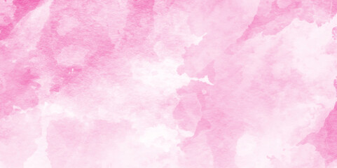 abstract Pink and white watercolor background, Soft smeared aquarelle painted magenta watercolor canvas for splash design, in seamless pattern for design art work and interior or exterior.