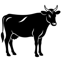 silhouette of a cow