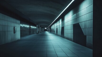 Mysterious Underground Tunnel with Soft Lighting