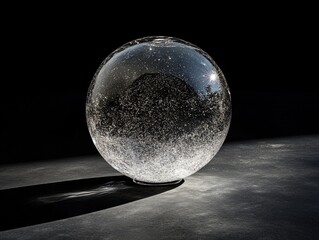 Mesmerizing Glass Orb: A Stunning Semi-Transparent Design with Shimmering Highlights, Perfect for Transforming Your Sports Interior into a Captivating Showcase