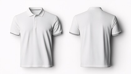 Front and back view dual mockup of a polo shirt showcasing a blank clothes template for design customization. Ideal for showcasing apparel designs and branding concepts.