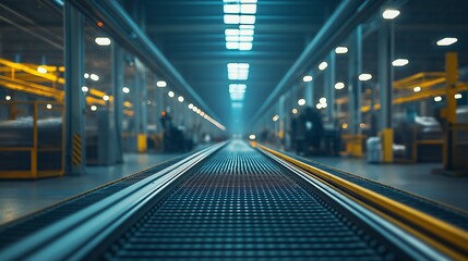 Obraz premium Advanced Robotic Arms in Warehouse Automation System