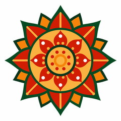 Traditional Mandala Art Design Line Art Illustration