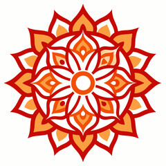 Traditional Mandala Art Design Line Art Illustration