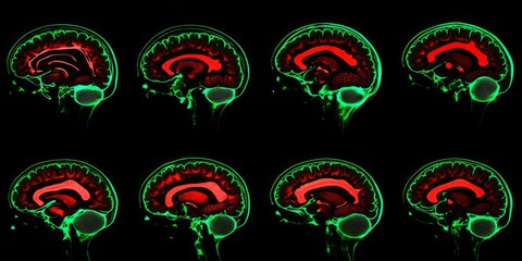 MRI Insights: Green and Red Heatmaps Reveal Brain Dynamics