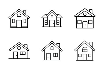 Home icon bundle set in silhouette style vector clip art