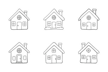 Home icon bundle set in silhouette style vector clip art