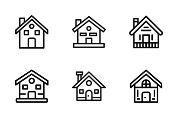 Home icon bundle set in silhouette style vector clip art