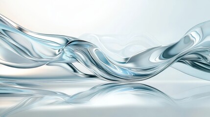 Futuristic Silver and Blue Liquid Metal Design, sleek reflective surfaces, captivating abstract patterns for modern aesthetics