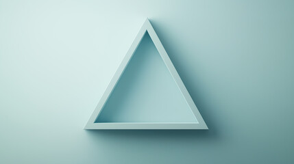 Fototapeta premium Soft gradient triangle with fading edges, plain light blue background, smooth transitions, minimalistic and professional design