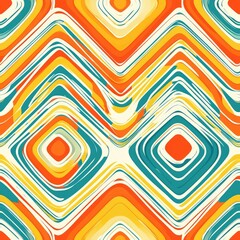 Abstract design featuring seamless wavy lines and squares in a pattern