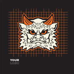 Hand Drawn Foo Dog Illustration Stock Vector	
