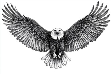 Fototapeta premium Majestic Eagle in Flight Tattoo