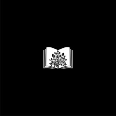 Tree of knowledge logo icon isolated on dark background