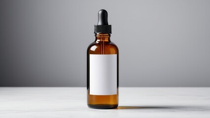 Fototapeta premium Showcase your brand with a realistic oil tincture mockup. This high-quality template allows for easy customization, perfect for presenting your label designs in a professional way.