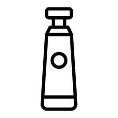 Oil Paint Tube Vector Line Icon Design