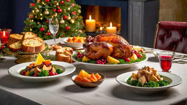 AI-generated images of a traditional Christmas dinner tantalize the taste buds