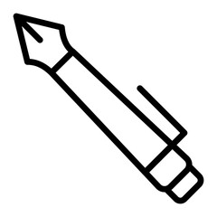 Calligraphy Pen Vector Line Icon Design