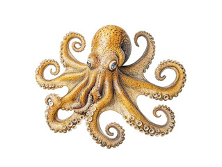 Obraz premium Vintage octopus illustration on transparent background