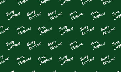 Merry Christmas on green isolated background pattern seamless