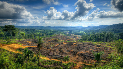 Fototapeta premium Beautiful Natural Landscape with Vibrant Colors