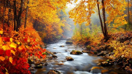 Autumn picnic with cozy blankets, pumpkins, and a warm meal under golden trees.