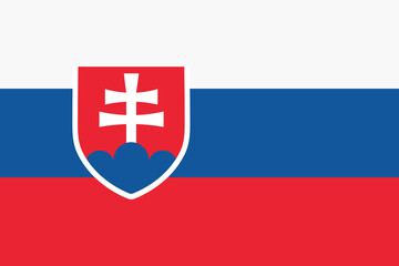 Fototapeta premium Flag of Slovakia. An illustration of the Slovakia flag. A rectangular flag. Standard size flag icon.
