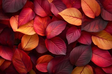 Red and Orange Autumn Leaves Background Texture