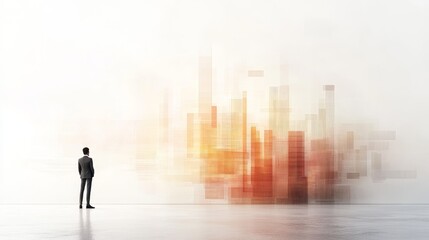 Dynamic corporate data wall, showcasing trend analysis in a modern office environment, engaging 3D visualization, informative and interactive