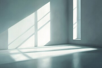 Obraz premium Sunlight Streaks Through Window in Empty Room