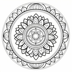 Mandala Featuring Simple Geometric Shapes with Clear, Bold Lines coloring page