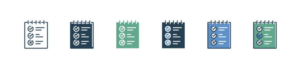 study exam multiple choice paper icon set questionnaire evaluation check list option vector illustration