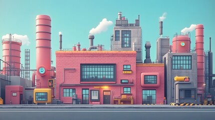 Obraz premium Industrial Complex Illustration