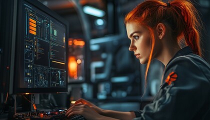 PC Repair by a Female Technician in High-Tech Laboratory