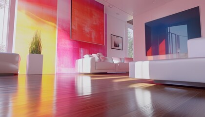 Modern Smart Home Interior with Stylish Furniture Soft Lighting