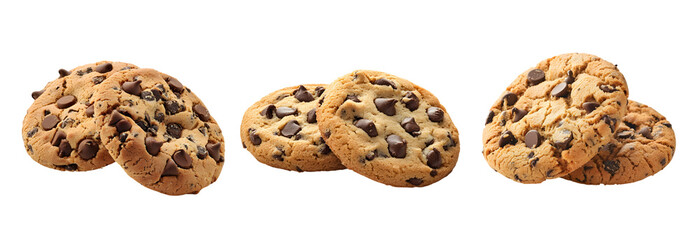 set of cookies with chips isolated on white