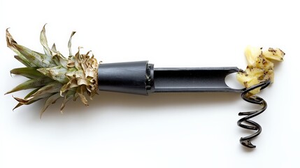 Pineapple Corkscrew on White Background