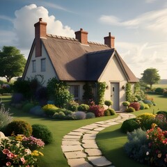 A Peaceful Small Home with a Lush Garden