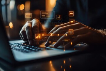 Cybersecurity concept of  user typing login and password, cyber security concept, data protection and secured internet access, cybersecurity  , copy space for text,